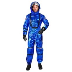Astronautin Sininen Metallic Miesten Naamiaisasu