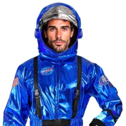 Astronautin Sininen Metallic Miesten Naamiaisasu