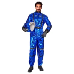 Astronautin Sininen Metallic Miesten Naamiaisasu