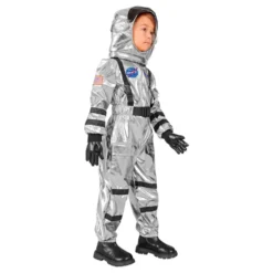 Astronauttihopea Metallic Lasten Naamiaisasu