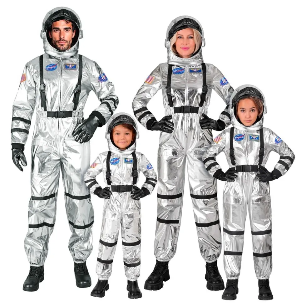 Astronauttihopea Metallic Naisten Naamiaisasu