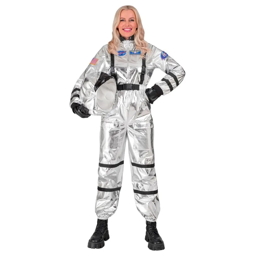 Astronauttihopea Metallic Naisten Naamiaisasu