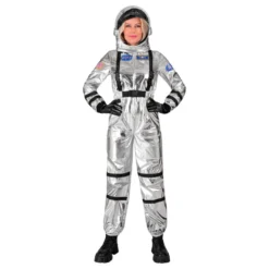 Astronauttihopea Metallic Naisten Naamiaisasu