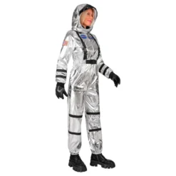 Astronauttihopea Metallic Naisten Naamiaisasu