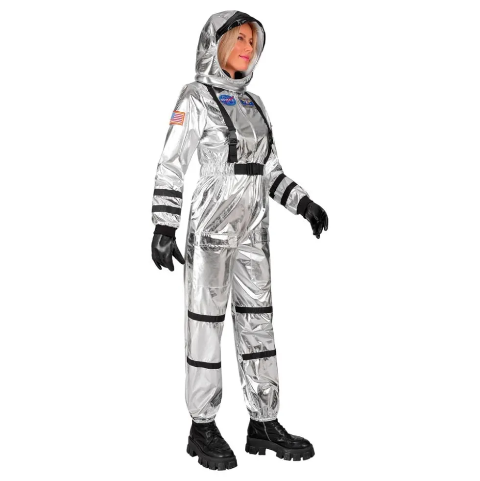 Astronauttihopea Metallic Naisten Naamiaisasu