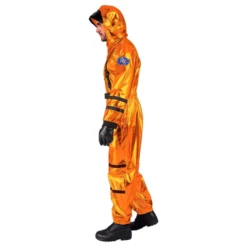Astronautti Orange Metallic Miesten Naamiaisasu