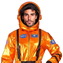 Astronautti Orange Metallic Miesten Naamiaisasu