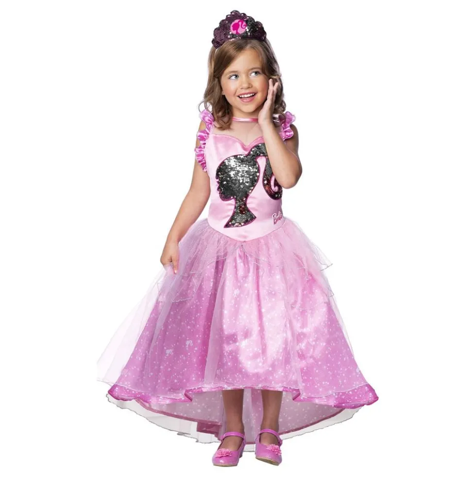 Barbie Prinsessa Paljetit Lasten Naamiaisasu