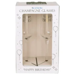 Champagneglassit Happy Birthday Setti