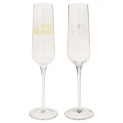 Champagneglassit Happy Birthday Setti