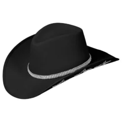 Cowboyhattu Musta Glittertähdillä