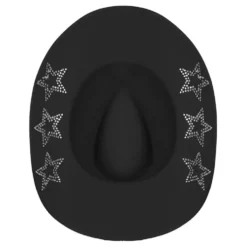 Cowboyhattu Musta Glittertähdillä