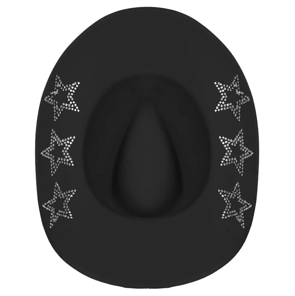 Cowboyhattu Musta Glittertähdillä