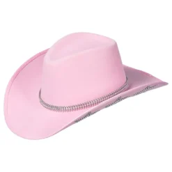 Cowboyhattu vaaleanpunainen kimalletähdillä
