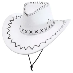 Cowboyhattu Valkoinen Mustalla Ompeleella