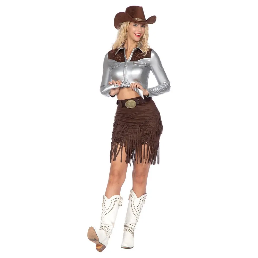 Cowgirlhopea-ruskea Hame Deluxe Naamiaisasu