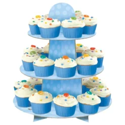 Cupcakes-teline Baby Shower Sininen