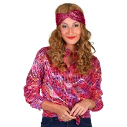 Disco-paita Naisille Vaaleanpunainen Väriloisteinen