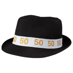 Fedorahattu Musta Numerolla 50
