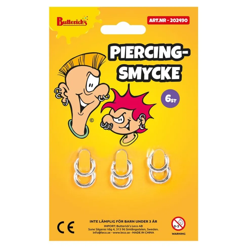Feikkipiercingkorut Pilailutuote