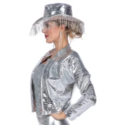 Festivaalitakki Croco Silver Metallic
