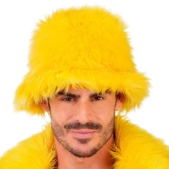 Fluffy Keltainen Bucket Hat
