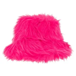 Fluffy Neonpinkki Bucket Hat -hattu