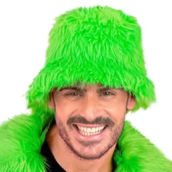 Fluffy Neonvihreä Bucket Hat