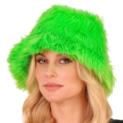 Fluffy Neonvihreä Bucket Hat