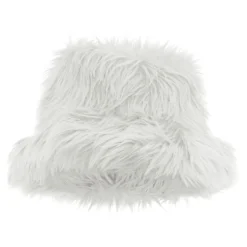 Fluffy Valkoinen Bucket Hat