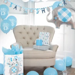 Folioilmapallo Baby Shower Sininen Elefantti