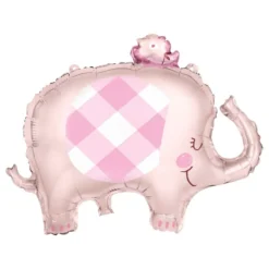 Folioilmapallo Baby Shower Vaaleanpunainen Elefantti