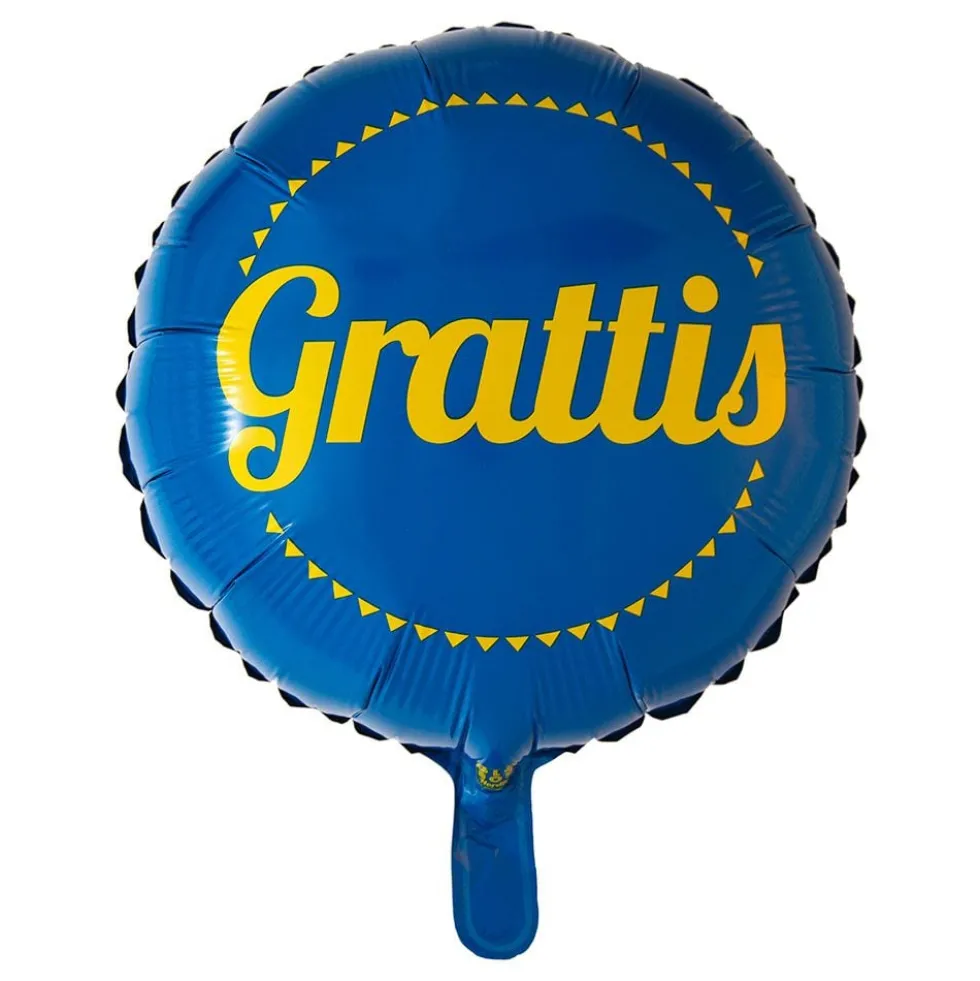 Folioilmapallo Grattis Sininen/Keltainen