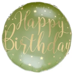 Folioilmapallo Happy Birthday Vihreä/Kulta