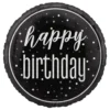 Folioilmapallo Happy Birthday Musta/Hopea
