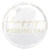 Folioilmapallo Happy Wedding Day Valkoinen