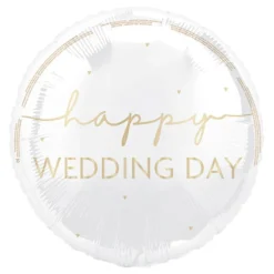 Folioilmapallo Happy Wedding Day Valkoinen