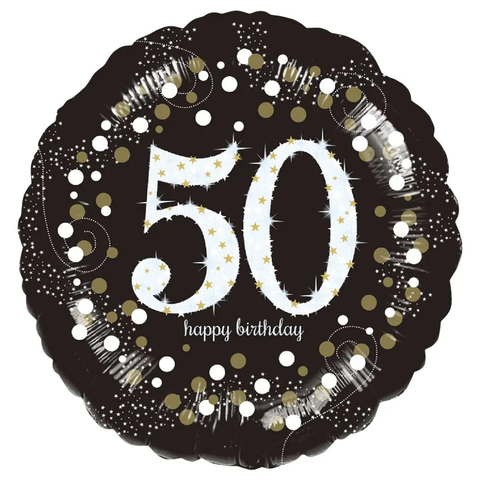 Folioilmapallo Pyöreä Sparkling Birthday 50