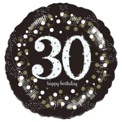 Folioilmapallo Pyöreä Sparkling Bithday 30