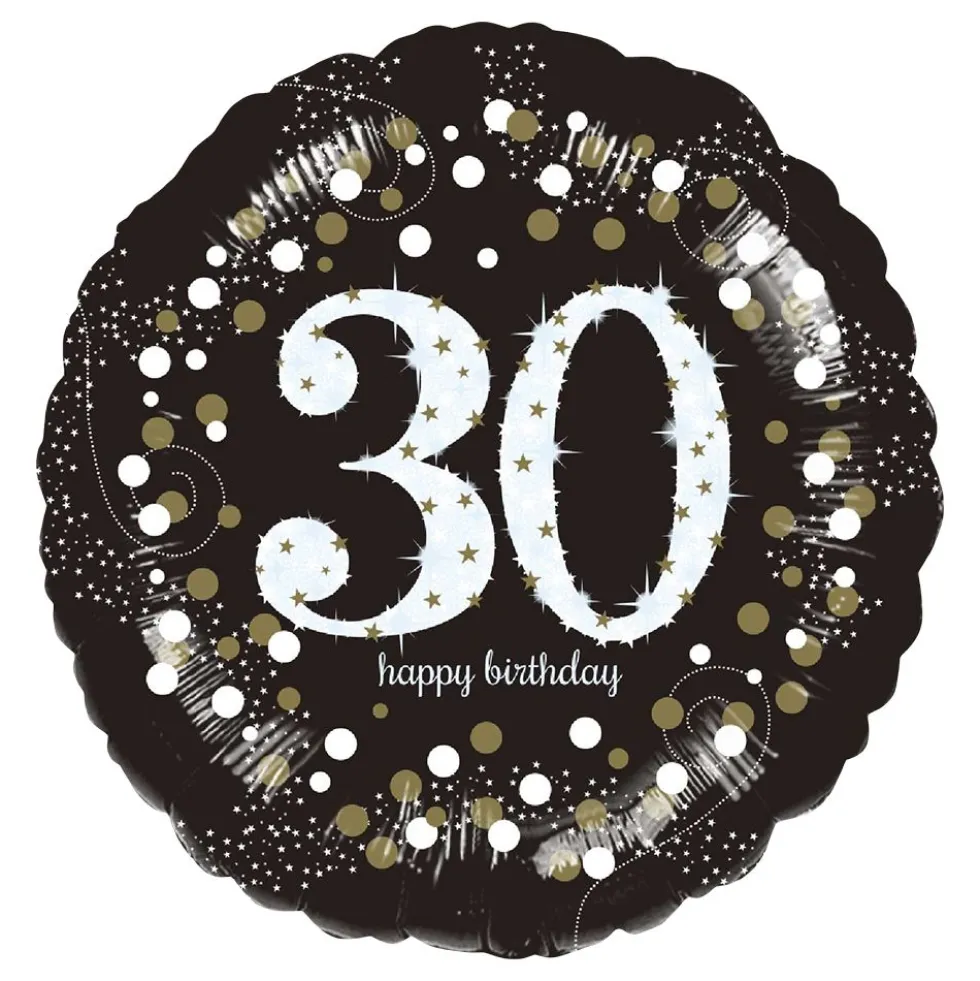 Folioilmapallo Pyöreä Sparkling Bithday 30