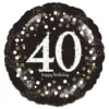 Folioilmapallo Pyöreä Sparkling Birthday 40