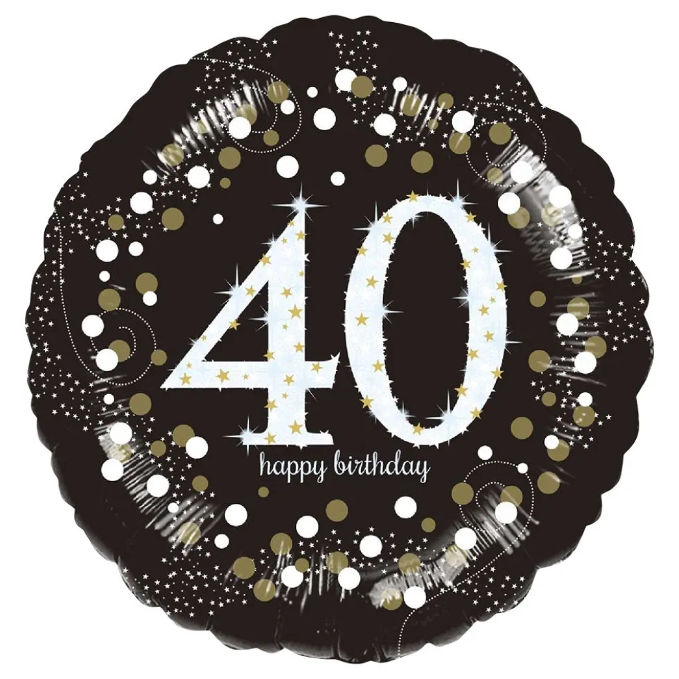 Folioilmapallo Pyöreä Sparkling Birthday 40