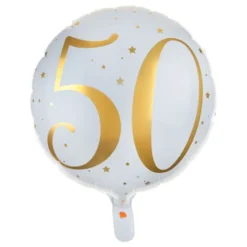 Folioilmapallo 50 Valkoinen/Kulta