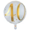Folioilmapallo 40 Valkoinen/Kulta