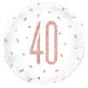 Folioilmapallo 40 Valkoinen/Ruusukulta Pilkullinen