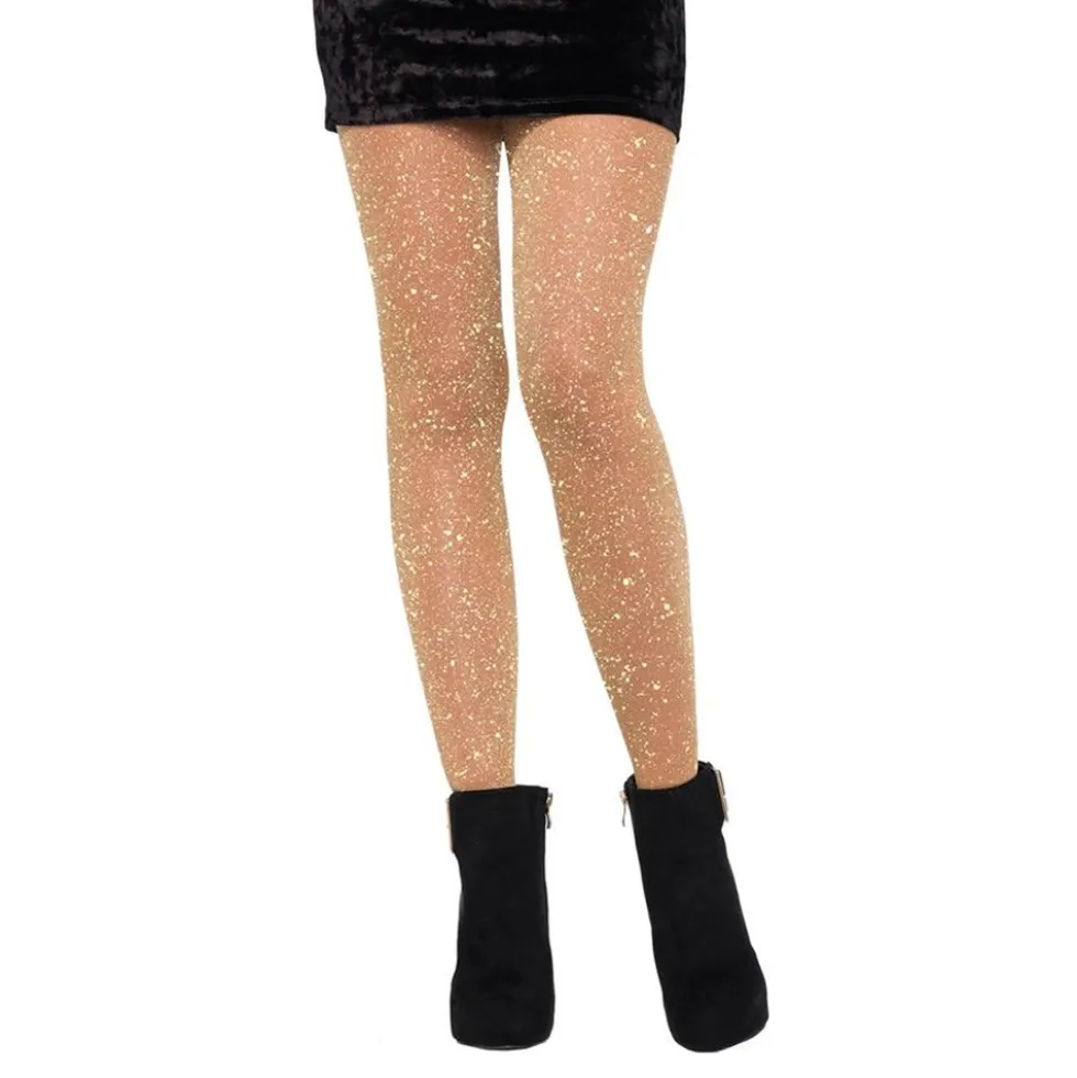 Glitterkultaiset Strumpbyxor Deluxe