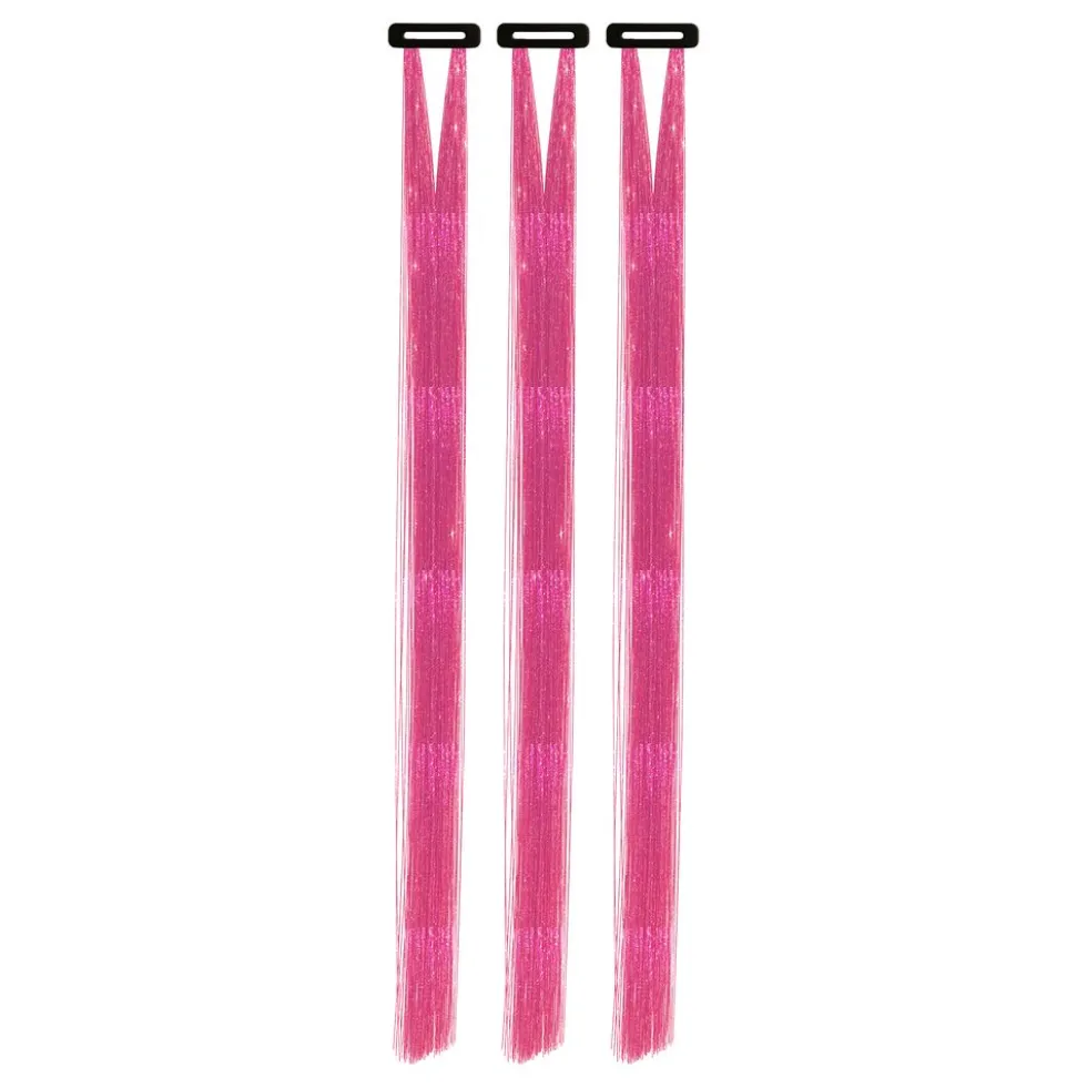 Glittervaaleanpunainen hiustenpidennys