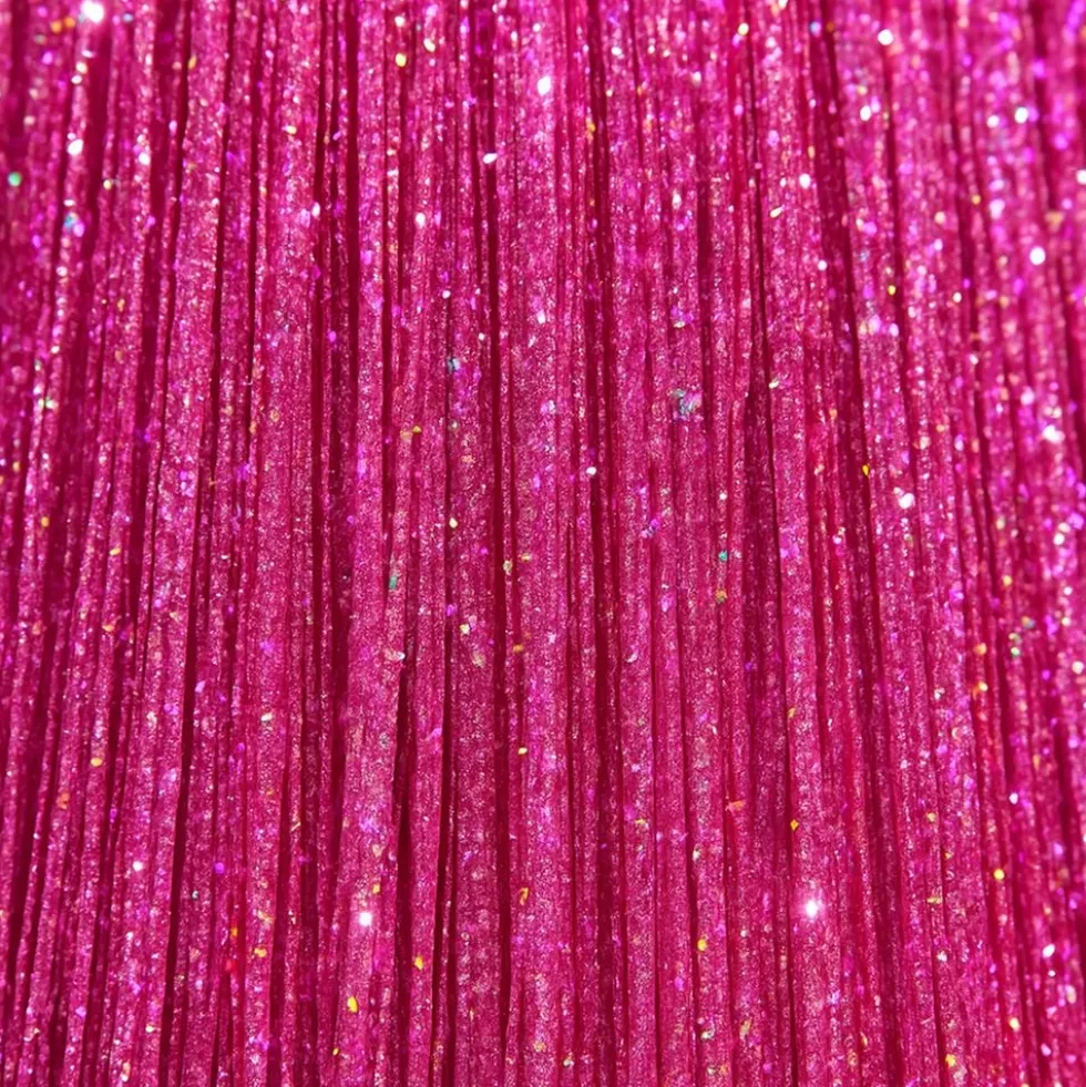 Glittervaaleanpunainen hiustenpidennys