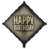 Happy Birthday -folioilmapallo Musta/Kulta