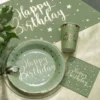 Happy Birthday -pöytäliinaraita Vihreä/Kulta